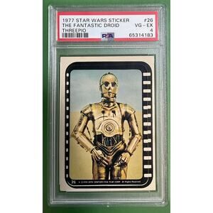Star Wars 1977 The Fantastic Droid Threepio Sticker #26 PSA 4 CERT#65314183